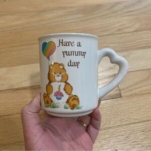 Vintage 1983 "Have A Yummy Day" Care Bears Stoneware Mug by American Greetings